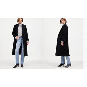 Madewell Womens $378 Oversized Double Breasted Top coat in Black Size 4 NT123